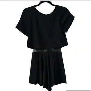 Sans Souci Women's Black Lace‎ Goth Chic Short Sleeve Witchy Romper Size Small